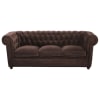Dreisitzersofa, nicht ausziehbar, Velours schoko - Chesterfield